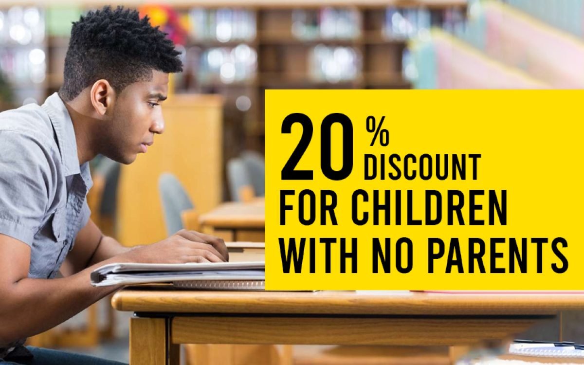 20% discount for children with no parents