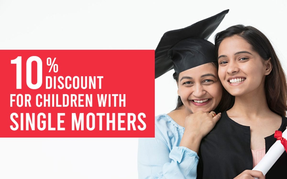 10% Discount for children with single mothers